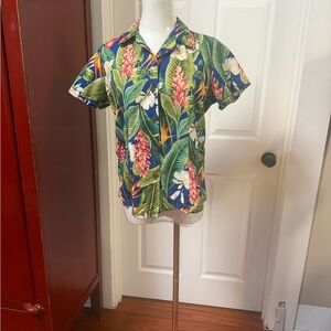 Tropical Floral Button-Up Shirt